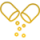 A gold-toned rectangle, fading from light orange to dark gold, displays a slight curve at its upper right corner.