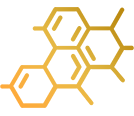 A rectangular gold gradient fills the frame. The gradient shifts from a light orange at the bottom to a darker gold at the top. A small, thin, darker gold line is attached to the right edge.