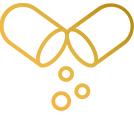 A gold-toned rectangle, fading from light orange to dark gold, displays a slight curve at its upper right corner.